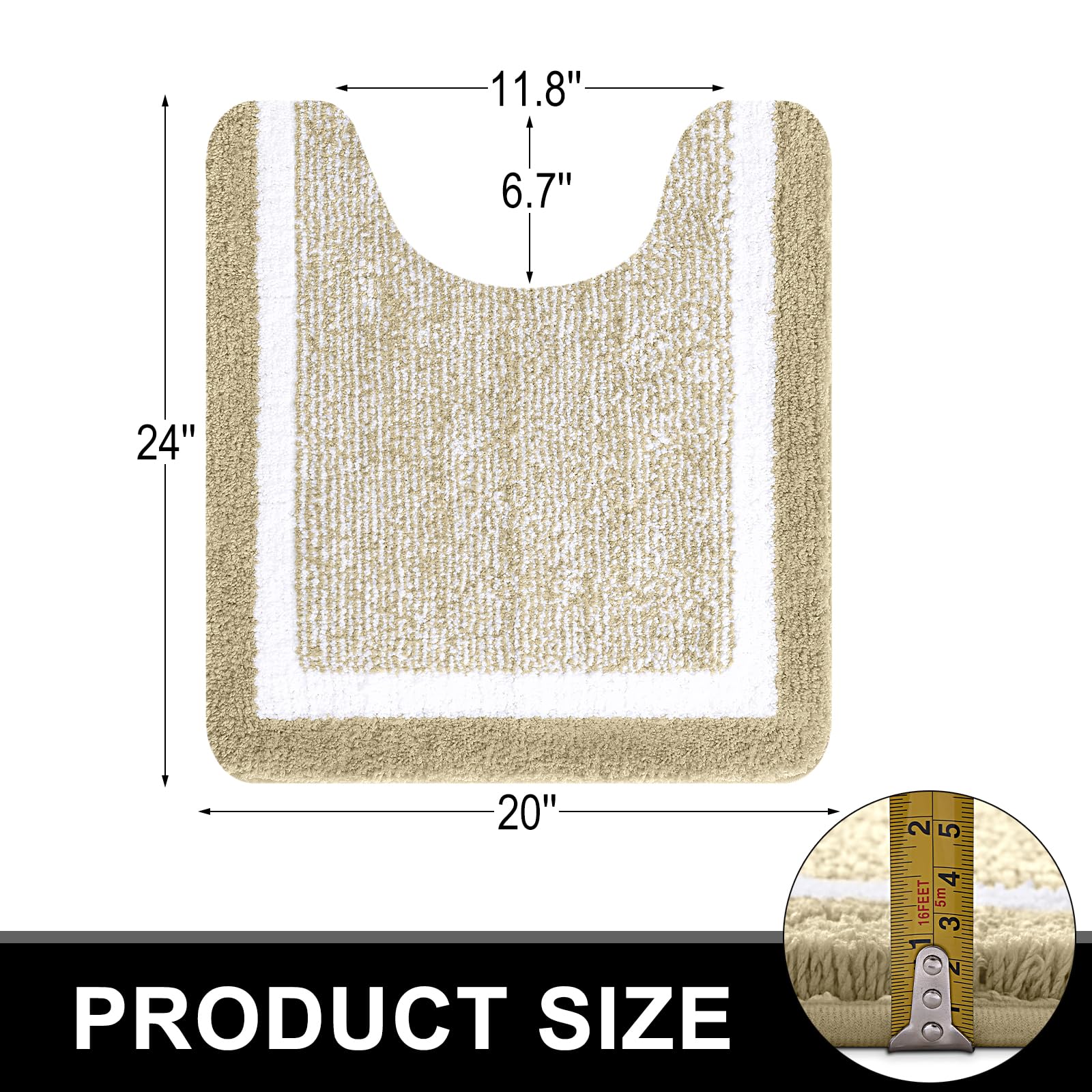 OLANLY Bathroom Rugs Sets 3 Piece, Soft Absorbent Microfiber Bath Mats and U-Shaped Contour Toilet Rug, Home Decor Accessories, Non-Slip, Bath Mat Set for Bathroom (30"x20"+24"x16"+24"x20", Grey)