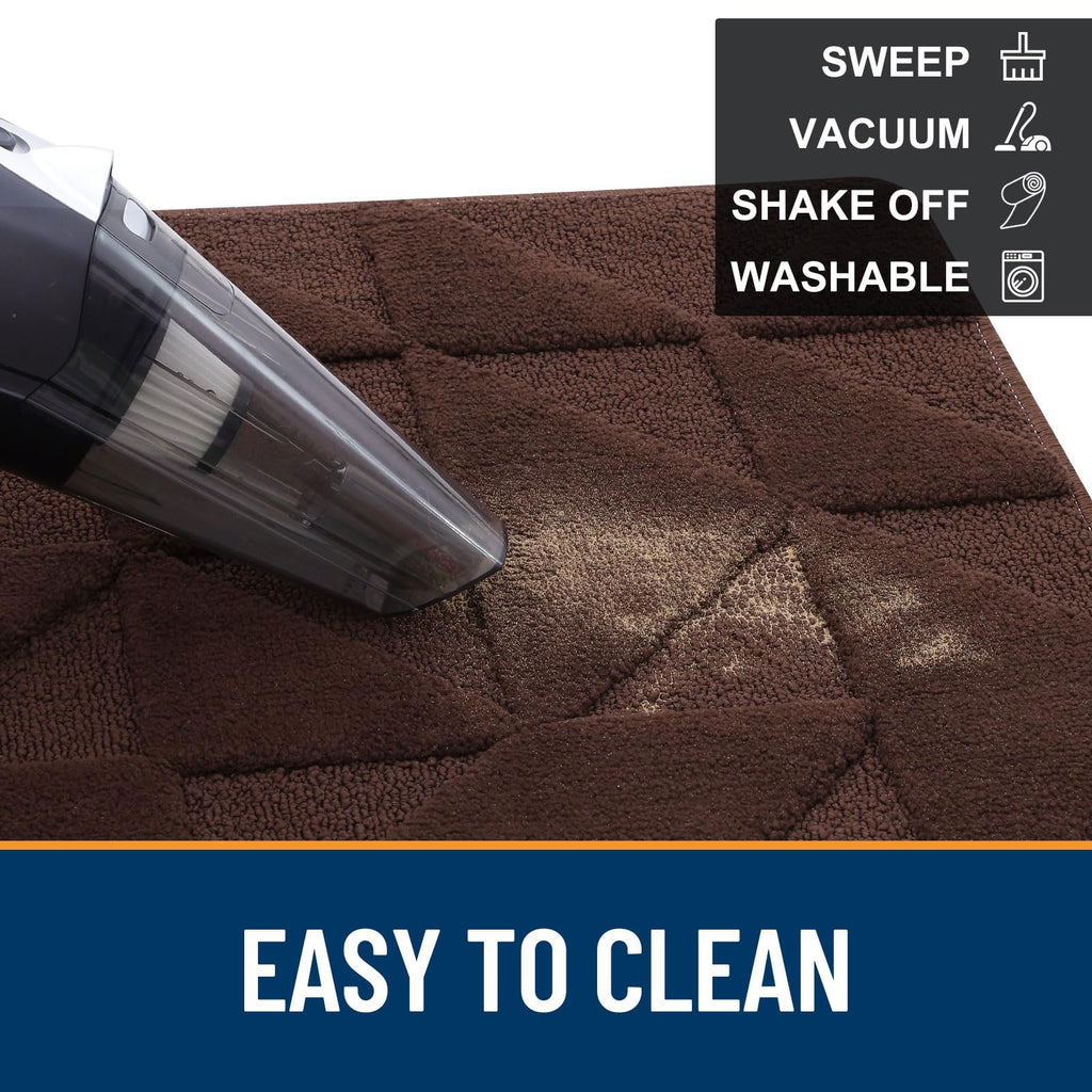 OLANLY Door Mats Indoor, Non-Slip, Absorbent, Dirt Resist, Entrance Washable Mat, Low-Profile Inside Entry Doormat for Entryway (32x20 inches, Grey)
