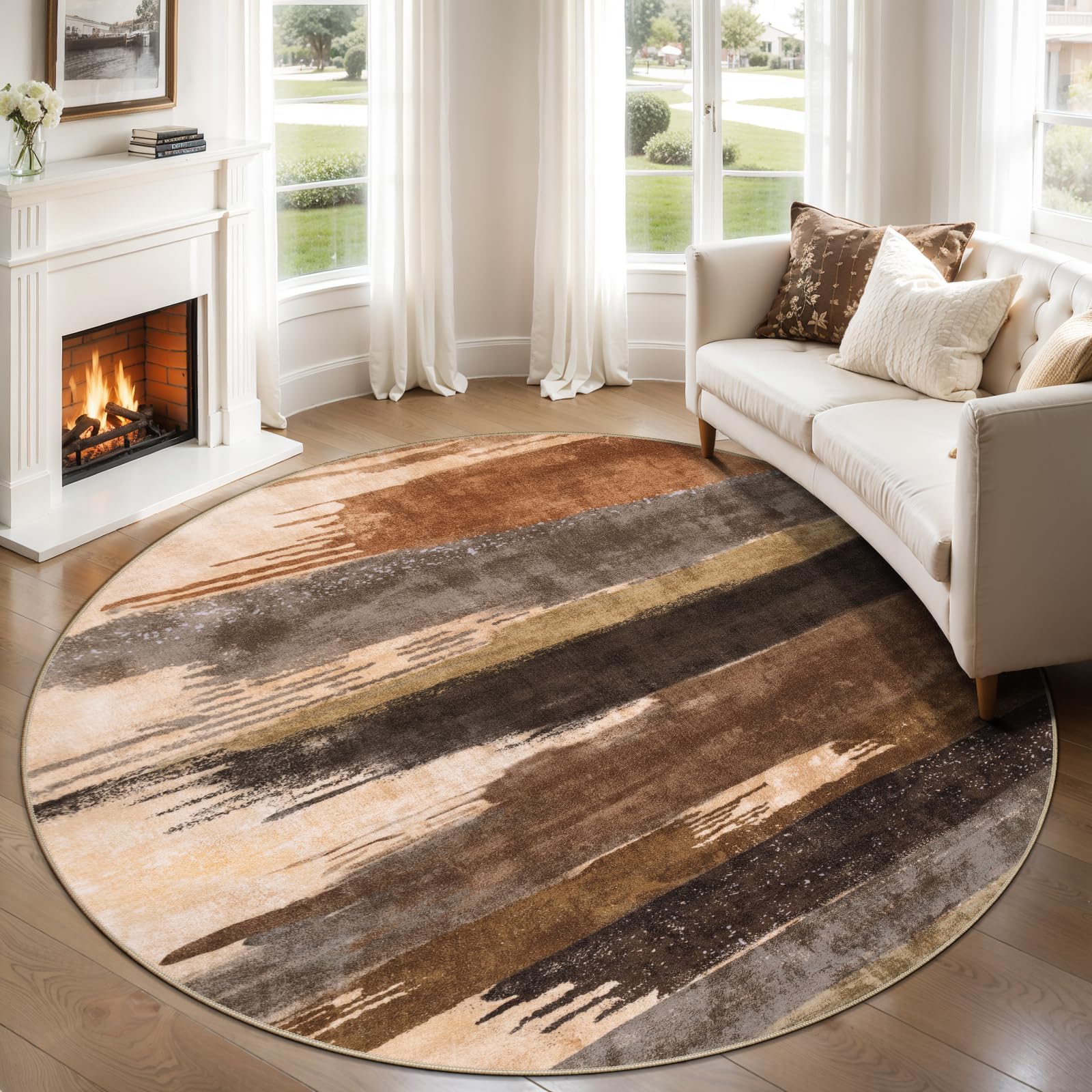 Ciicool Modern Abstract Area Rug 2x3 Washable Small Entryway Rug, Non-Slip Low Pile Throw Rug, Foldable Kitchen Bathroom Rugs, Blue Grey Floor Carpet for Entrance Living Room Bedroom Indoor Doormat