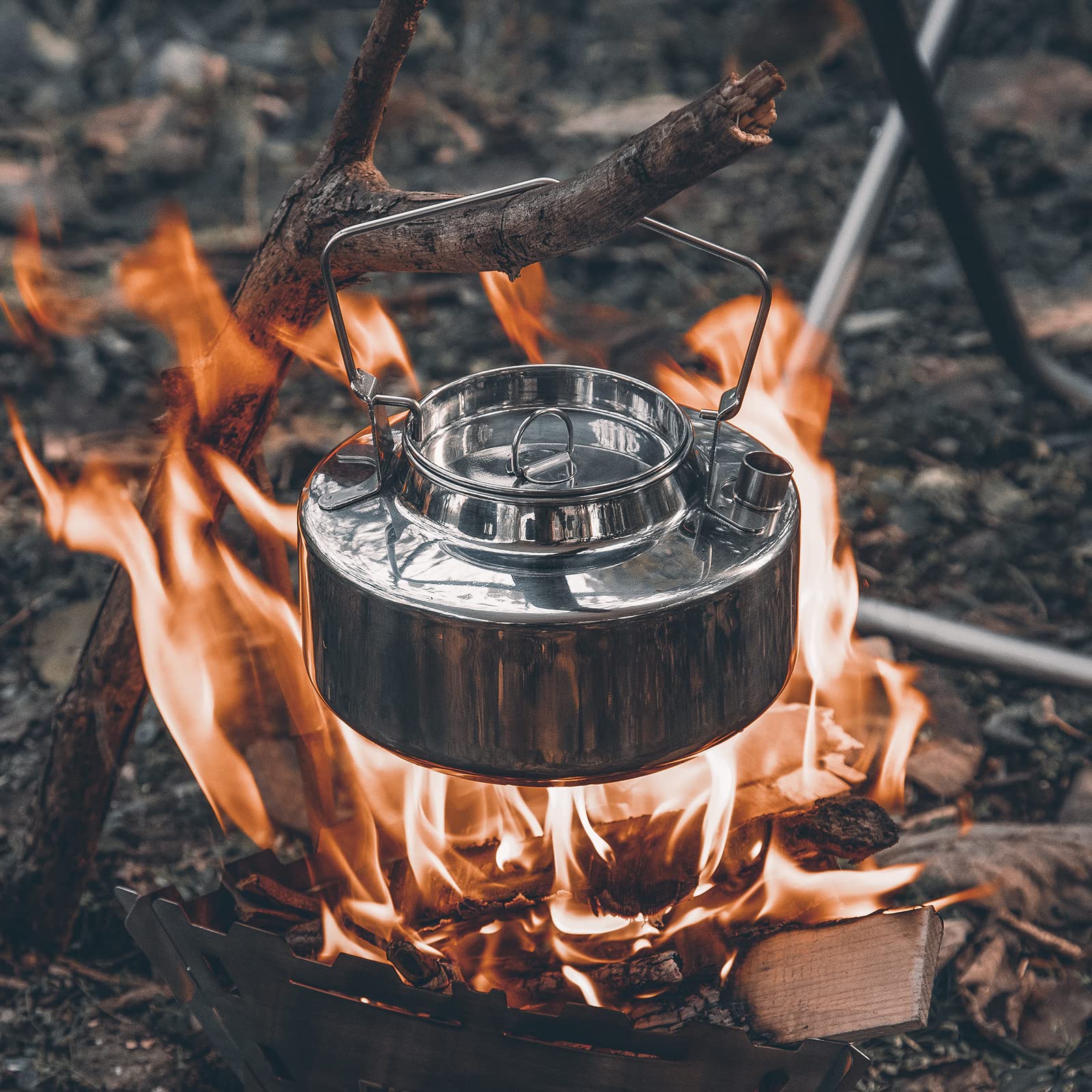 Fire-Maple Antarcti Portable 1.2 Liter Lightweight Stainless Steel Camping Kettle | Durable and Portable Camp Tea Pot | Ideal for Bushcraft and Outdoor Campfire Use