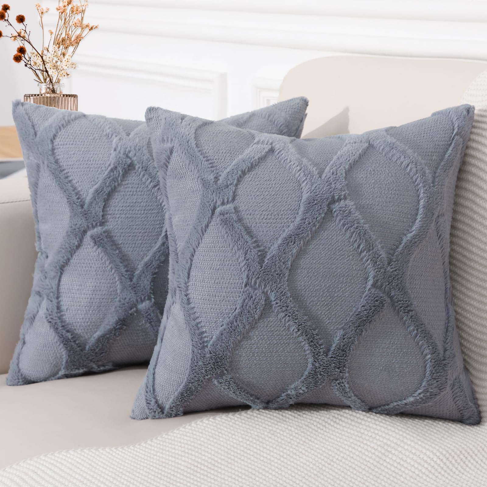 Faux Fur Throw Pillow Covers