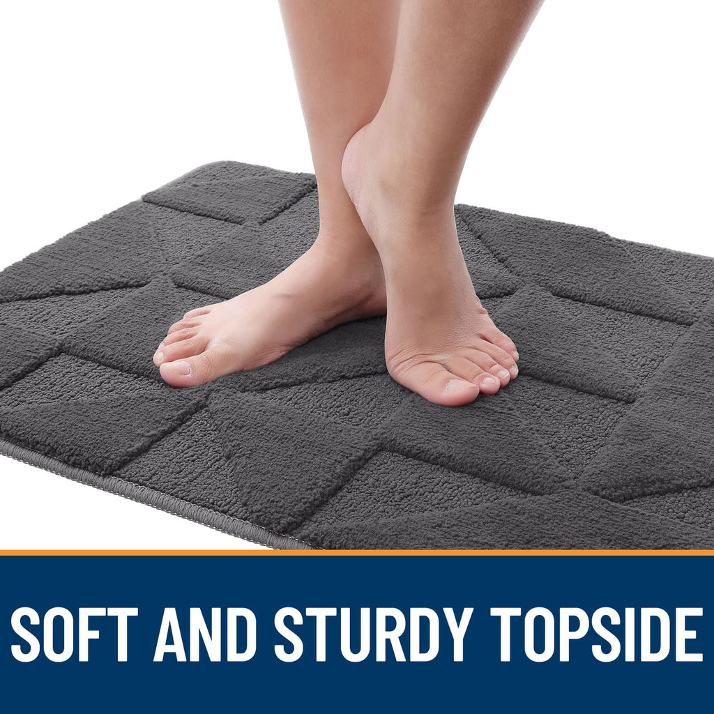 OLANLY Door Mats Indoor, Non-Slip, Absorbent, Dirt Resist, Entrance Washable Mat, Low-Profile Inside Entry Doormat for Entryway (32x20 inches, Grey)