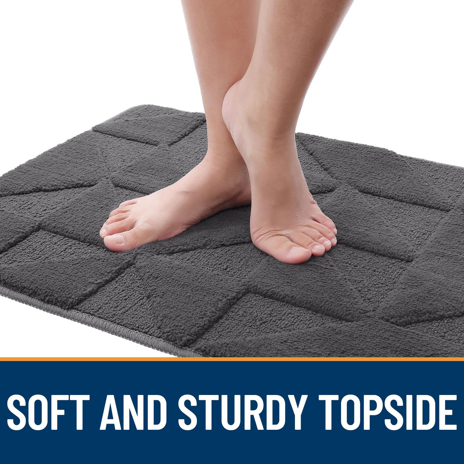 OLANLY Door Mats Indoor, Non-Slip, Absorbent, Dirt Resist, Entrance Washable Mat, Low-Profile Inside Entry Doormat for Entryway (32x20 inches, Grey)