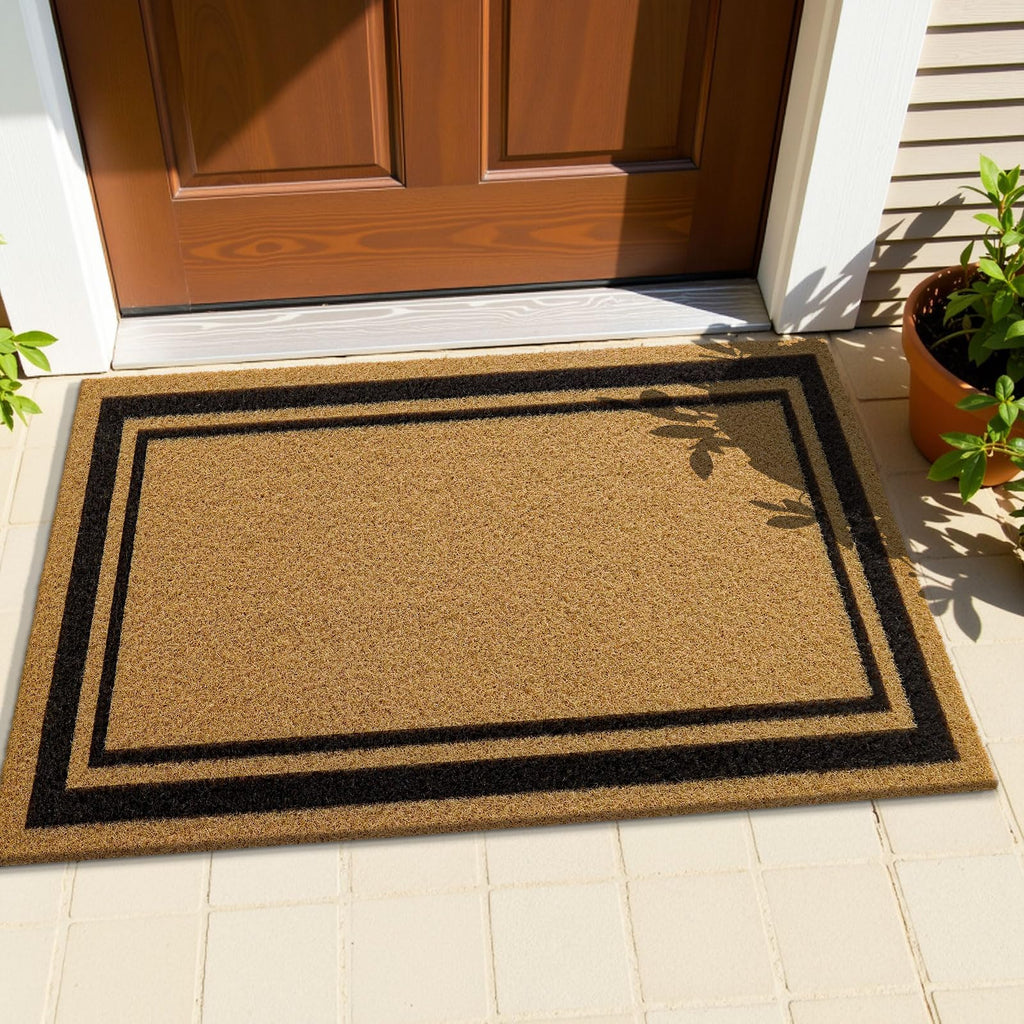 OLANLY Front Door Mat, Low Profile Doormat, Stain and Fade Resistant, Easy to Clean, for Indoor and Outdoor Entrances, Patio Porch or Entryway, Brown (30x17 Inch, Home Sweet Home)