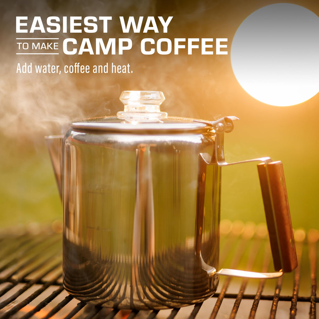 COLETTI Bozeman Percolator Coffee Pot — NO Aluminum or Plastic [9 cup]