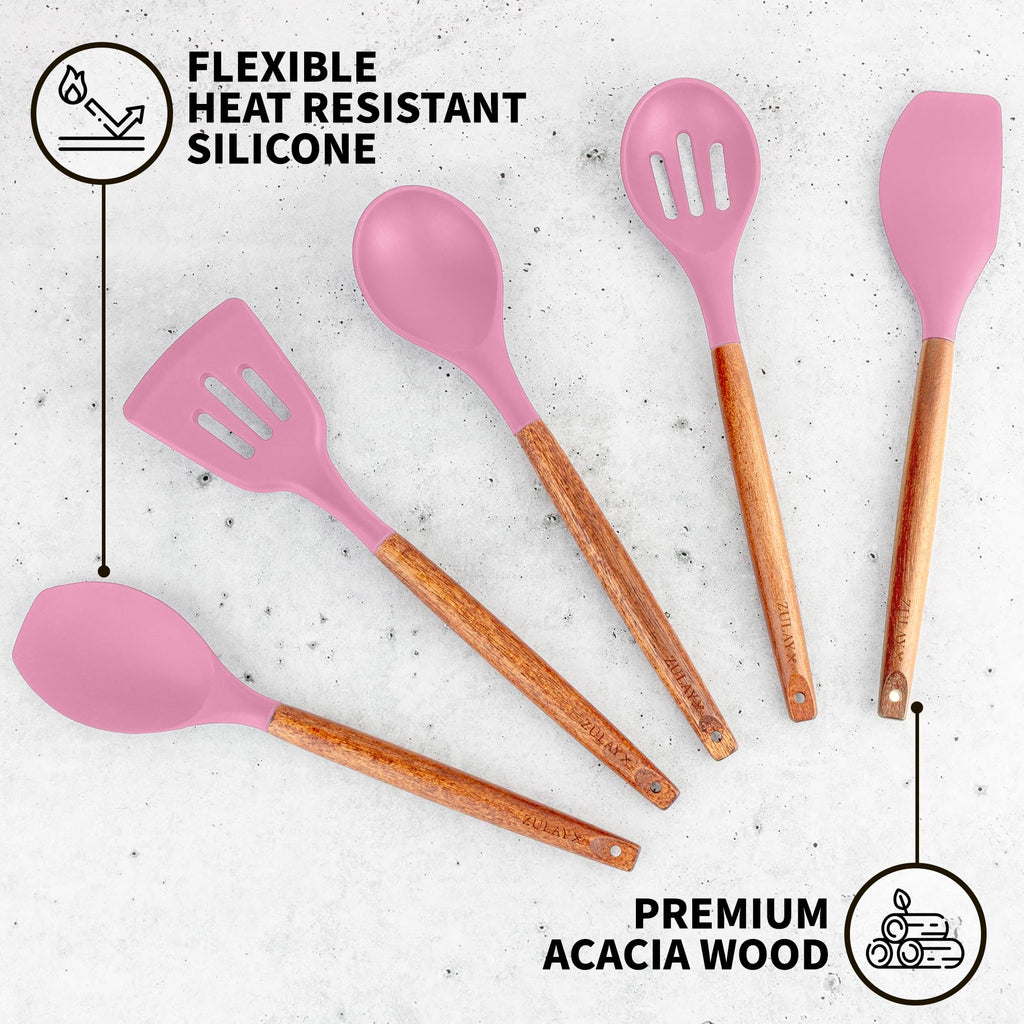 Zulay Kitchen 5 Piece Silicone Utensil Set