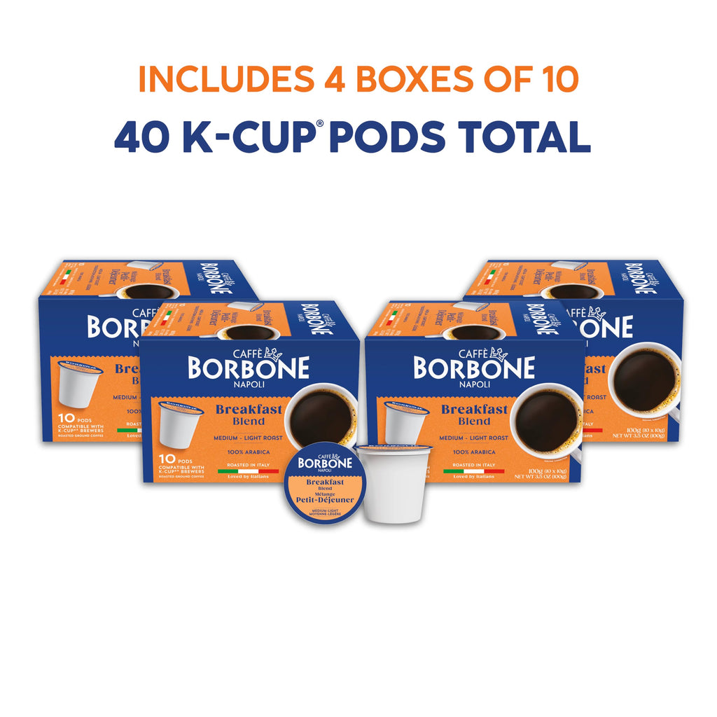 Caffè Borbone Italian Roast Coffee (60 Count) – Medium Dark Roast, Arabica & Robusta Blend, Roasted in Italy for a Bold, Smooth Taste – Single Serve Coffee Pods Compatible with K-Cup Brewers