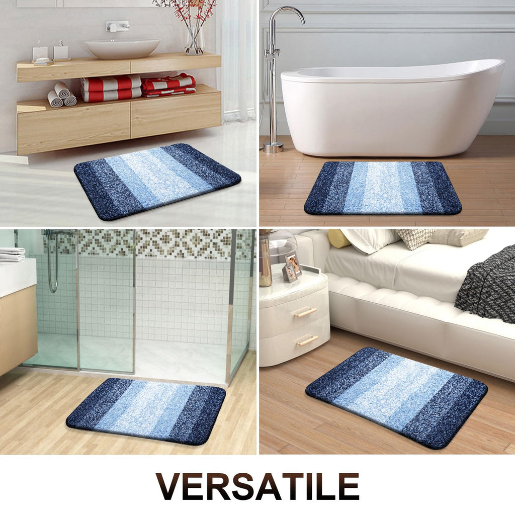 OLANLY Bathroom Rugs Sets 4 piece, Soft Microfiber Absorbent Bath Mat, U-Shaped Contour Toilet Mat and Toilet Lid Cover, Quick Dry, Machine Washable, Toilet Cover and Rug Set for Bathroom, Grey