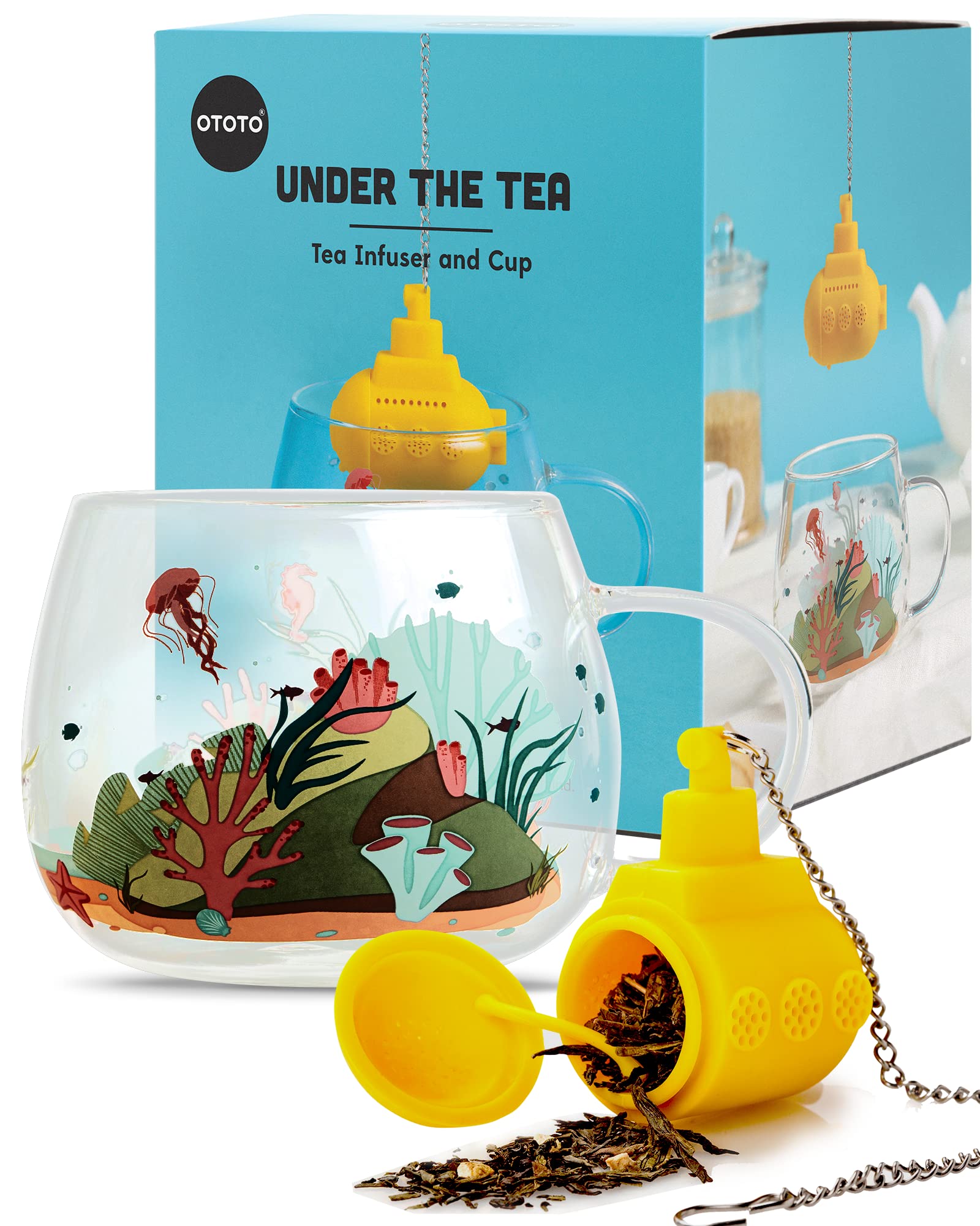 Cute Tea Infuser by OTOTO - Loose Leaf Tea Steeper, Tea Accessories, Tea Diffusers, Tea Infuser for Loose Leaf Tea, Tea Strainers, Cute Gifts, Tea Gift Set, Kitchen Gifts, Cooking Gadgets