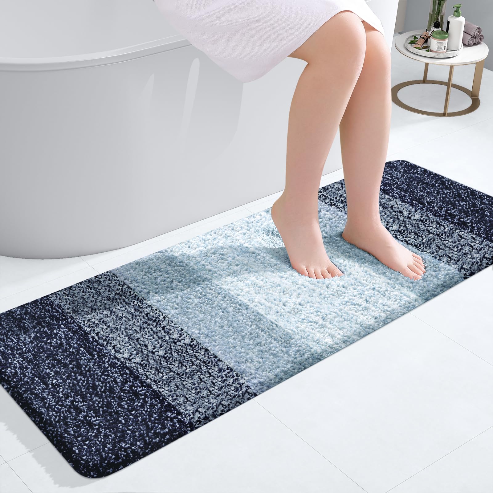 OLANLY Bathroom Rugs Mat 30x20, Extra Soft Absorbent Microfiber Bath Rugs, Rubber Backing, Quick Dry, Machine Washable Bath Mats for Bathroom Floor, Tub and Shower, Home Decor Accessories, Grey
