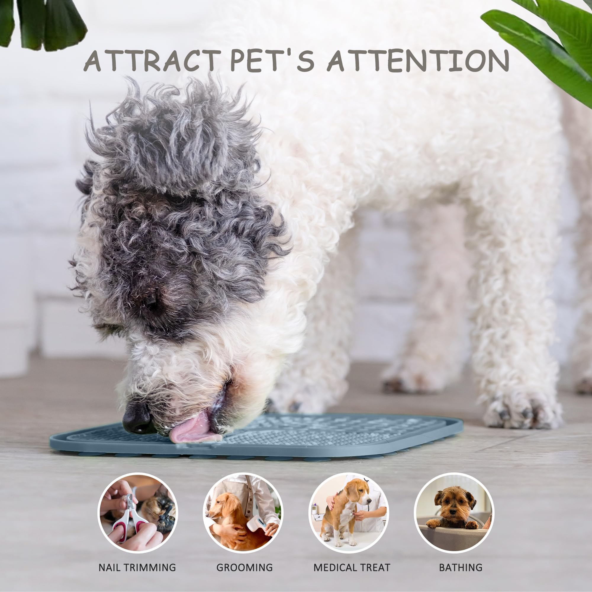 2 Pack Lick Mat for Dogs,Cats,Upgraded 8.5×8.5 inches Licking Mats with Suction Cups,Slow Feeder Licking Pad for Anxiety Relief and Boredom Reducer,Suitable for Dog Training Set 2