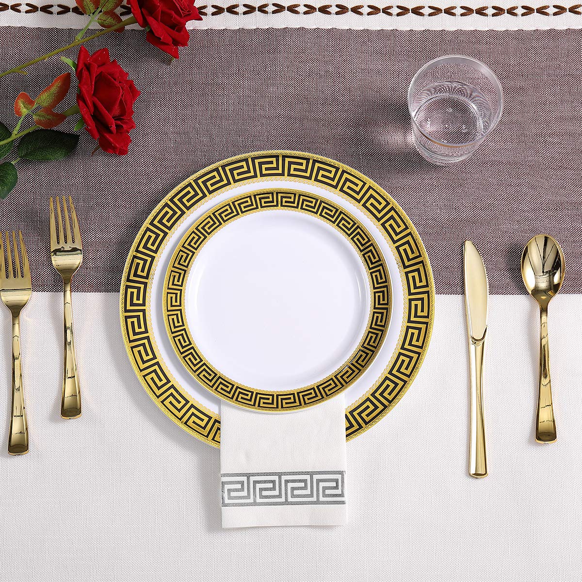 Vplus 200 PACK Guest Towels Disposable Bathroom, Decorative Bathroom Napkins, Soft and Absorbent Disposable Dinner Napkins Cloth Like for Kitchen, Parties, Weddings, Christmas Party（Gold)
