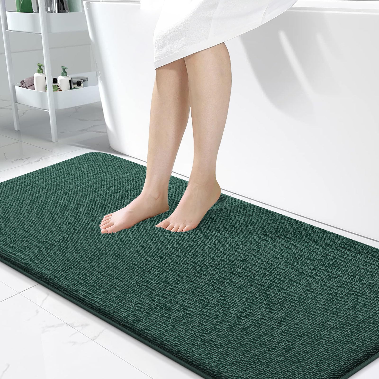 OLANLY Thick Memory Foam Bath Mat Rug 30x20, Extra Soft Absorbent Bathroom Rugs, Quick Dry Bath Mats, Non-Slip, Machine Washable Carpet for Bathroom, Tub and Shower, Home Decor Accessories, Grey