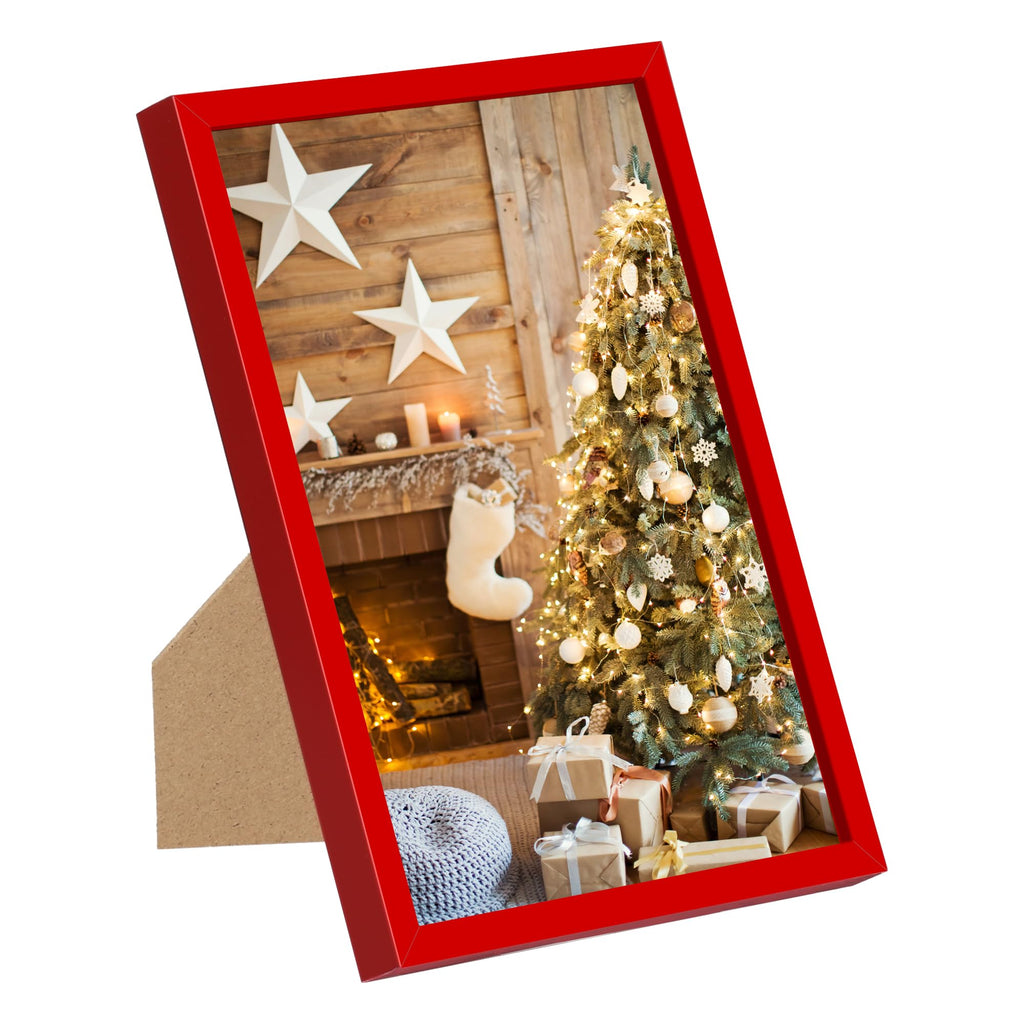 upsimples 5x7 Picture Frame Set of 3, Made of High Definition Glass for 5 x 7 Black Frames, Wall and Tabletop Display Thin Border Photo Frame for Home Décor