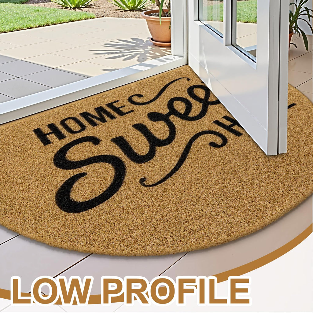 OLANLY Front Door Mat, Low Profile Doormat, Stain and Fade Resistant, Easy to Clean, for Indoor and Outdoor Entrances, Patio Porch or Entryway, Brown (30x17 Inch, Home Sweet Home)