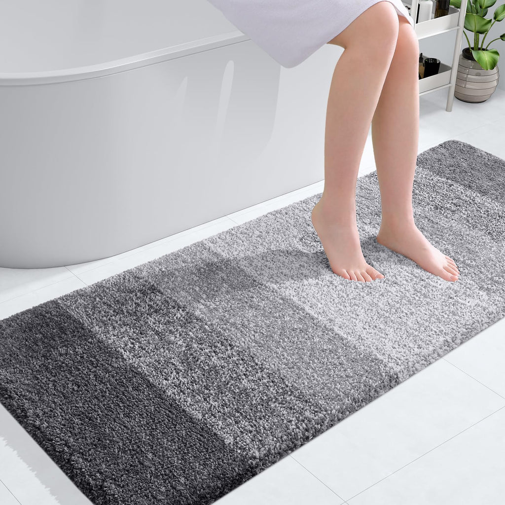 OLANLY Bathroom Rugs Mat 30x20, Extra Soft Absorbent Microfiber Bath Rugs, Rubber Backing, Quick Dry, Machine Washable Bath Mats for Bathroom Floor, Tub and Shower, Home Decor Accessories, Grey