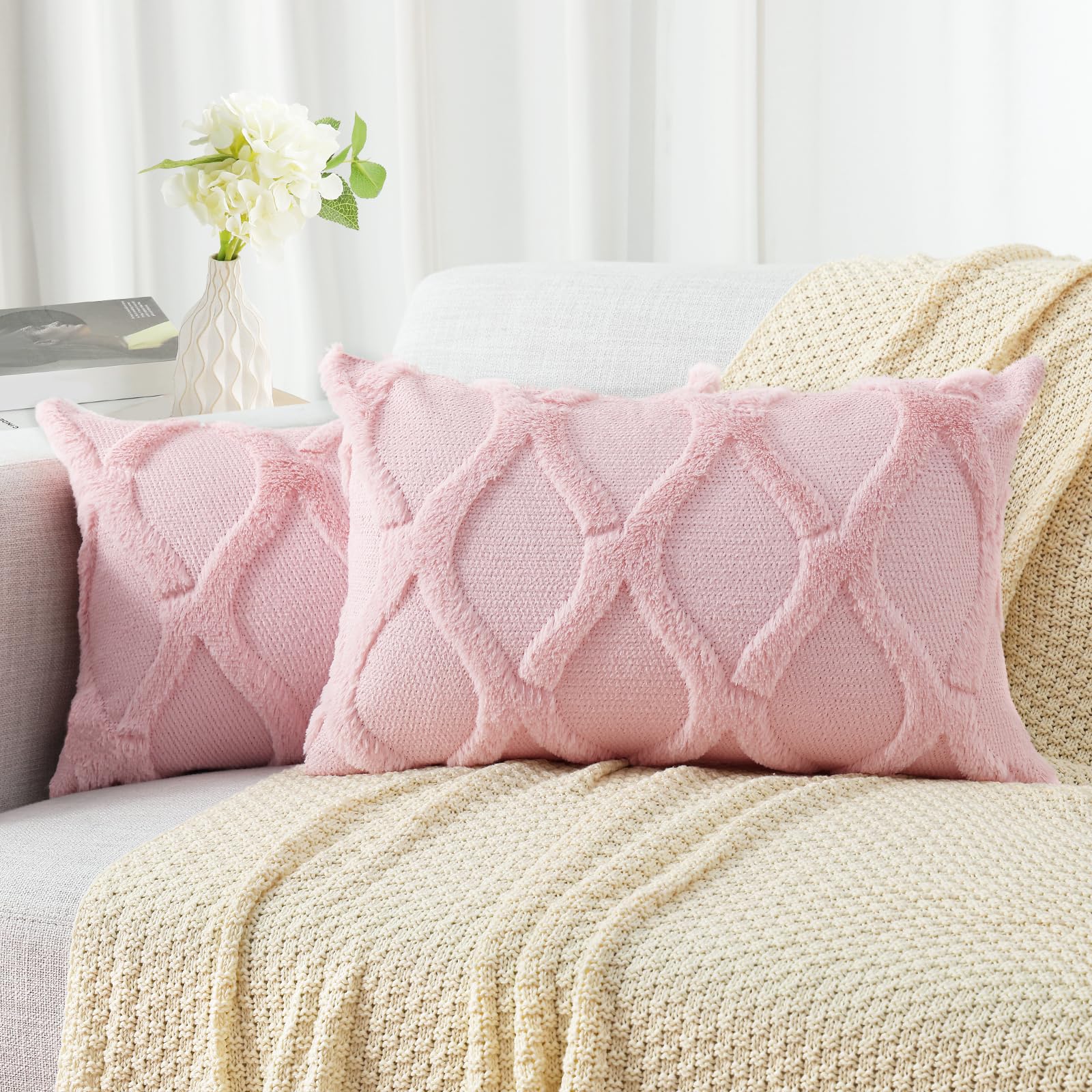 Faux Fur Throw Pillow Covers