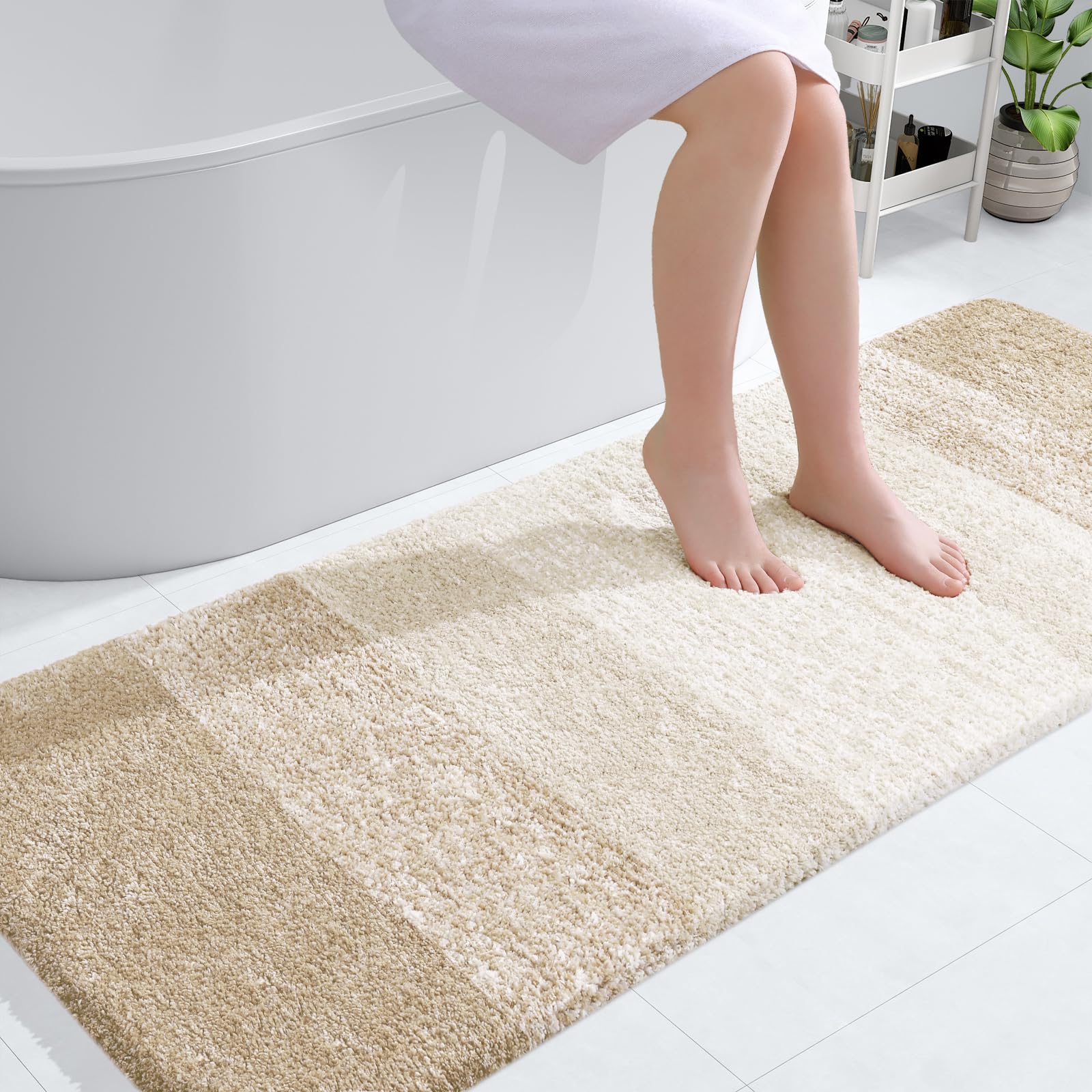 OLANLY Bathroom Rugs Mat 30x20, Extra Soft Absorbent Microfiber Bath Rugs, Rubber Backing, Quick Dry, Machine Washable Bath Mats for Bathroom Floor, Tub and Shower, Home Decor Accessories, Grey