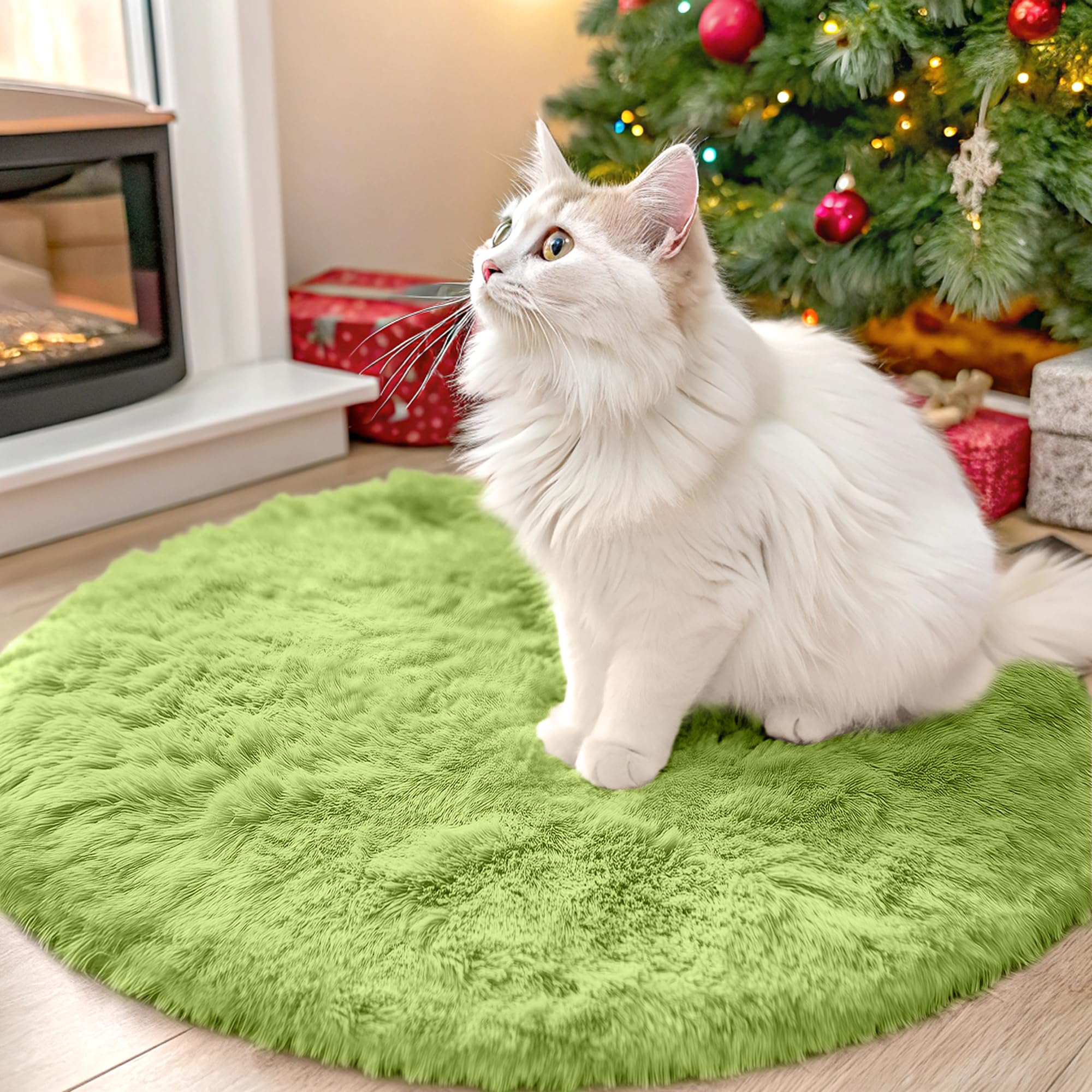 OLANLY Area Rugs for Living Room Bedroom, Machine Washable 4x5.9 ft Soft Fluffy Shaggy Bedside Rug, Indoor Floor Carpet for Kids Girls and Boys, Dorms, Nursery Rooms, Home Decor Aesthetic, Grey