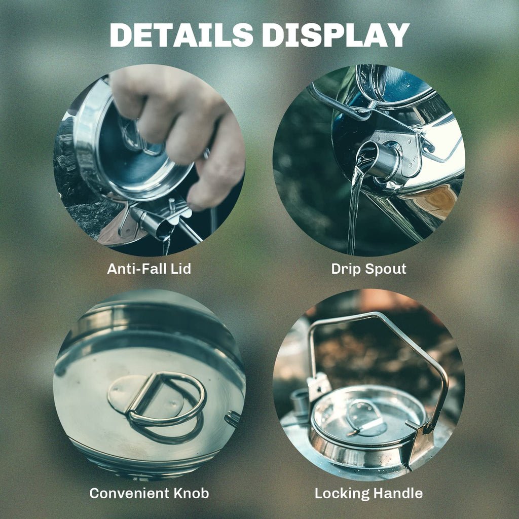 Fire-Maple Antarcti Portable 1.2 Liter Lightweight Stainless Steel Camping Kettle | Durable and Portable Camp Tea Pot | Ideal for Bushcraft and Outdoor Campfire Use
