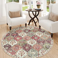 Lahome Moroccan Trellis Washable Rug, 2x3 Kitchen Rugs for Entryway Bathroom, Non-Slip Indoor Door Mat Ultra-Thin, Small Oriental Throw Carpet for Bedroom Entry Elise, Cream/Multi