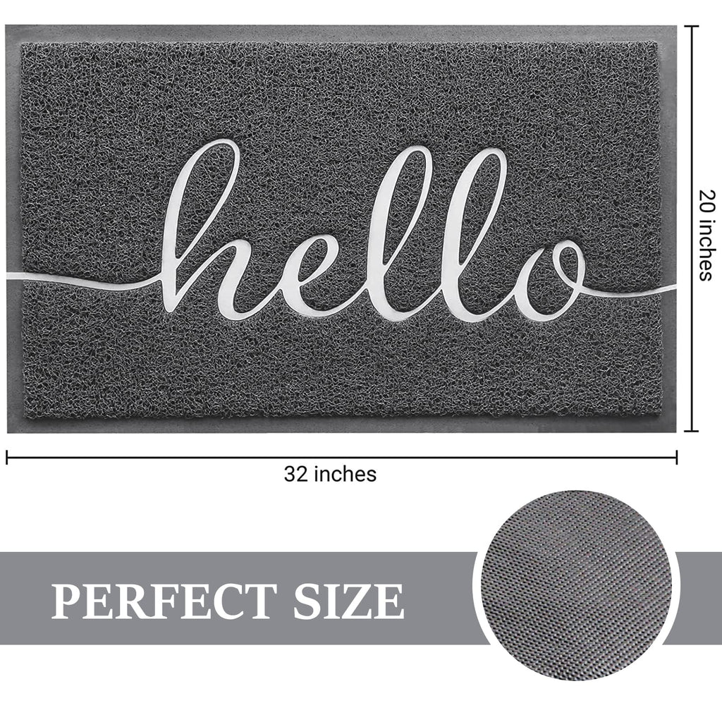 Door Mat (30"x17.5",Black), Welcome Mat Low Profile Front Doormat Floor Mat Non Slip Rugs for Entryway, Patio, High Traffic Areas