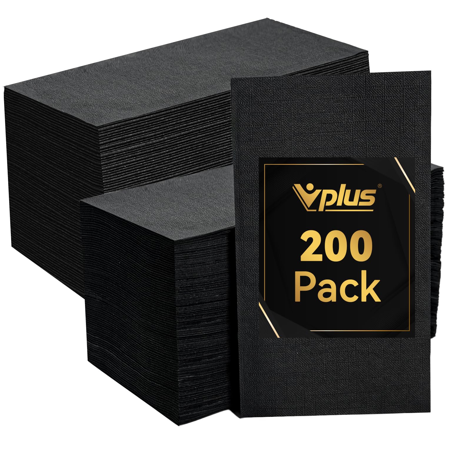 Vplus 1000 Pack Black Cocktail Napkins, Elegant Beverage Napkins, 3-Ply Disposable Paper Napkins 4.9x4.9 inch, Perfect for Restaurant, Bar, Party, Wedding, Dessert Napkins