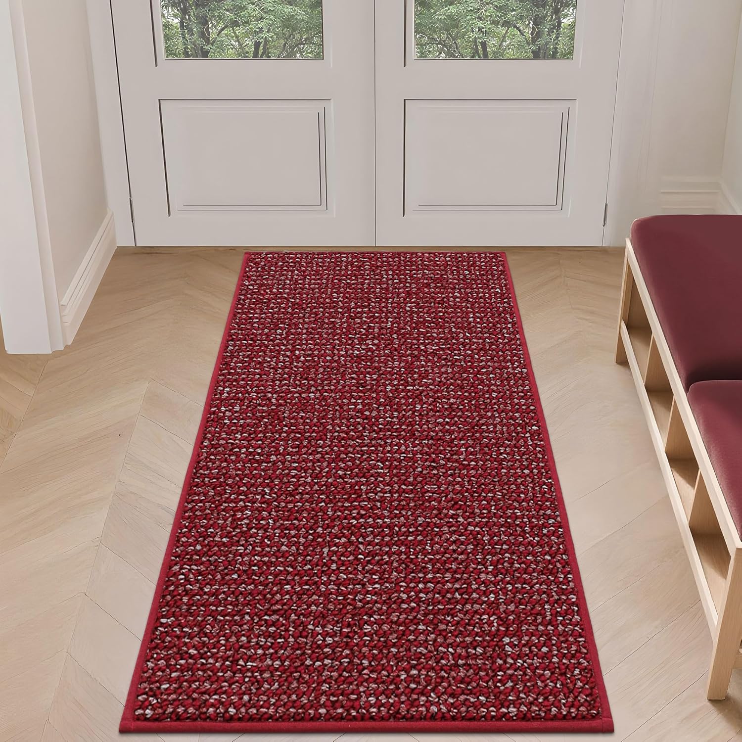 BEQHAUSE Dirt Trapper Door Mat 20" x 32", Non-Slip Washable Doormats Entrance Mat, Dirt Resistant and Absorbent Welcome Mat, Low Profile Floor Mats for Front Back Door and Entryway, Charcoal