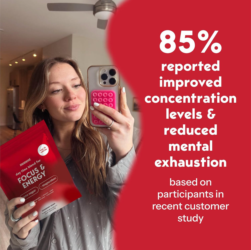 Moment Morning Energy Chai (Shark Tank) | Coffee Alternative with Cacao, Adaptogens & Mushrooms | Zero Sugar Powder | Ashwagandha, Chaga, Lions Mane, L-theanine for Focus | Keto | 15 Servings