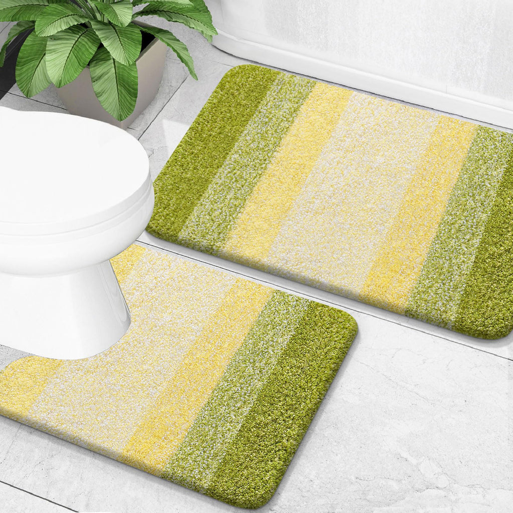 OLANLY Bathroom Rug Set 2 Piece, Soft Absorbent Microfiber Bath Mats and U-Shaped Contour Toilet Rug, Non-Slip, Machine Wash Dry, Plush Shaggy Bath Mats for Bathroom (24"x16"+24"x20", Grey)