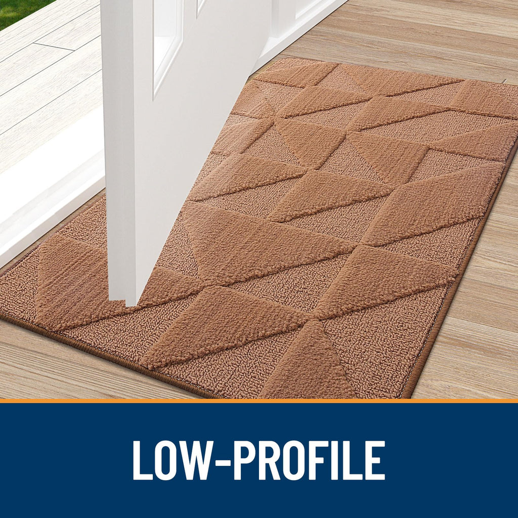 OLANLY Door Mats Indoor, Non-Slip, Absorbent, Dirt Resist, Entrance Washable Mat, Low-Profile Inside Entry Doormat for Entryway (32x20 inches, Grey)