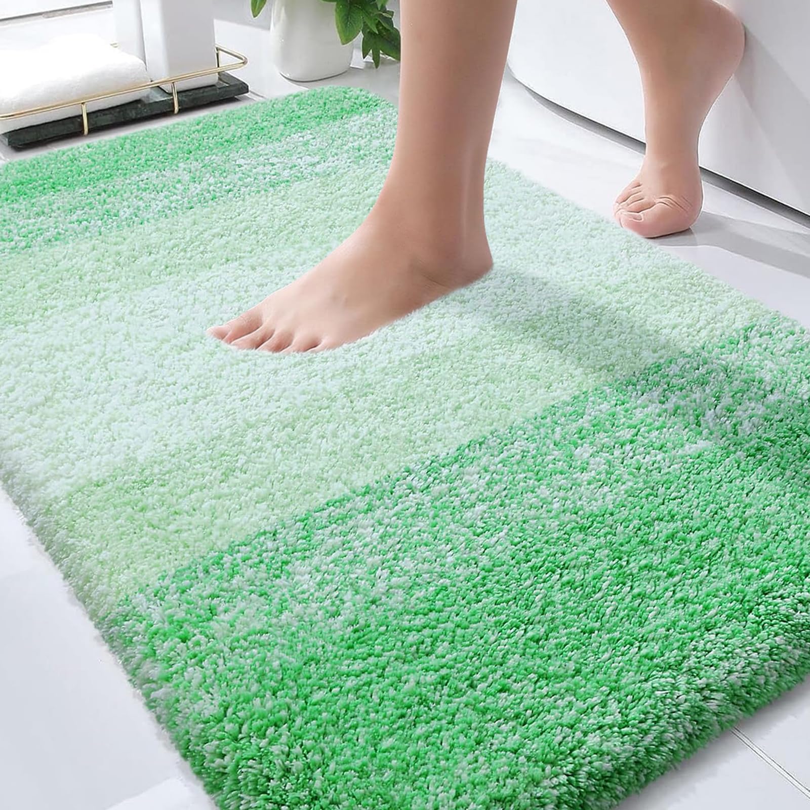 OLANLY Bathroom Rugs Mat 30x20, Extra Soft Absorbent Microfiber Bath Rugs, Rubber Backing, Quick Dry, Machine Washable Bath Mats for Bathroom Floor, Tub and Shower, Home Decor Accessories, Grey