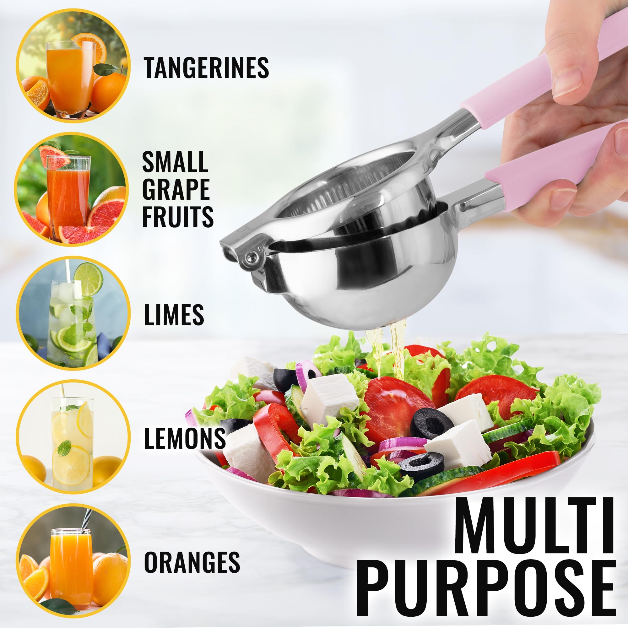 Lemon Squeezer Stainless Steel with Premium Quality Heavy Duty Solid Metal Squeezer Bowl - Large Manual Citrus Press Juicer and Lime Squeezer Stainless Steel - by Zulay Kitchen