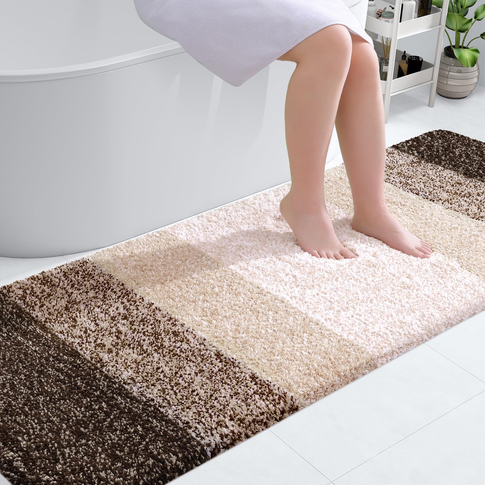 OLANLY Bathroom Rugs Mat 30x20, Extra Soft Absorbent Microfiber Bath Rugs, Rubber Backing, Quick Dry, Machine Washable Bath Mats for Bathroom Floor, Tub and Shower, Home Decor Accessories, Grey