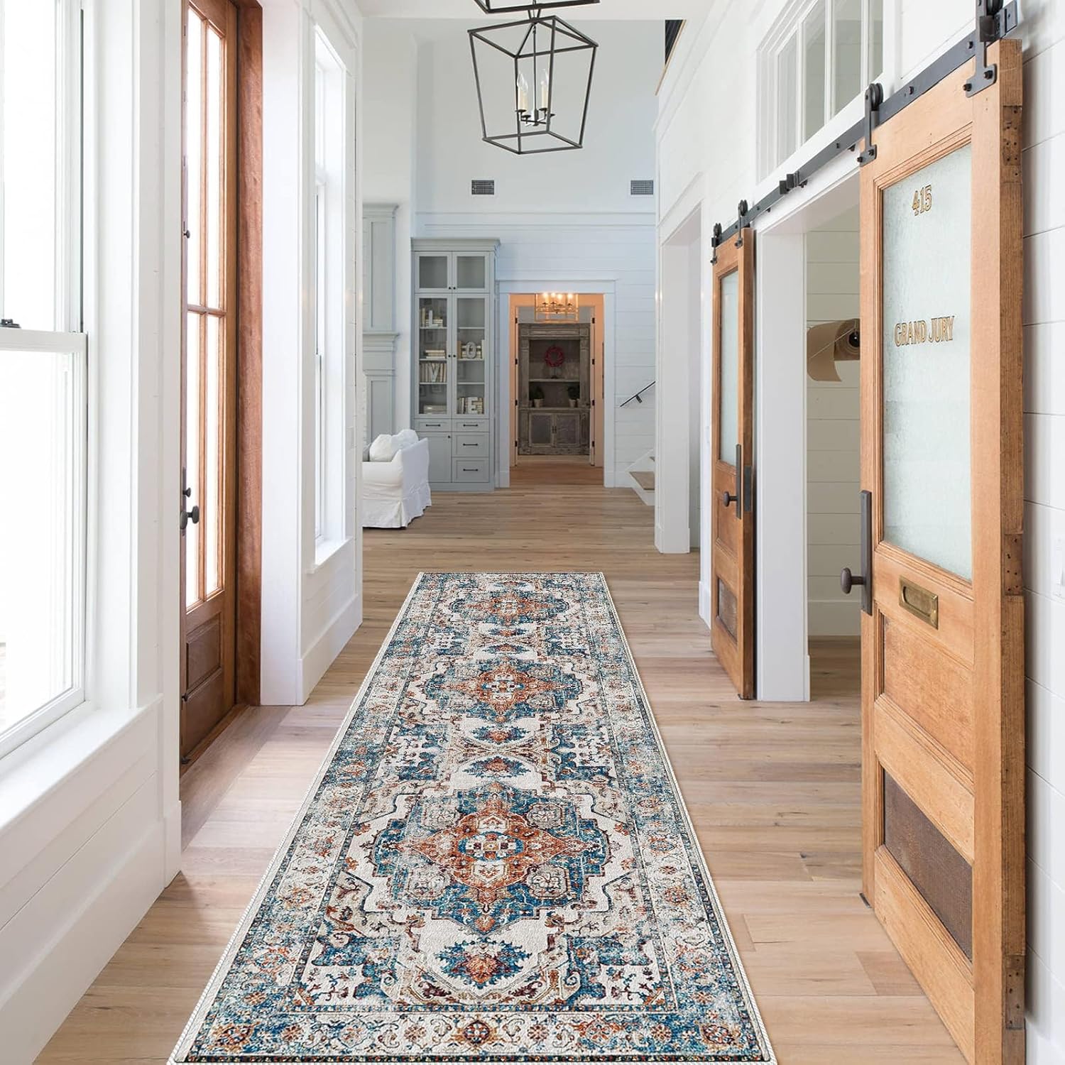 Washable 2x3 Entryway Area Rug - Neutral Kitchen Rug Runner Vintage Soft Floor Mat Non Slip Indoor Farmhouse Carpet for Bathroom Living Room Bedroom (2 X 3, Beige)