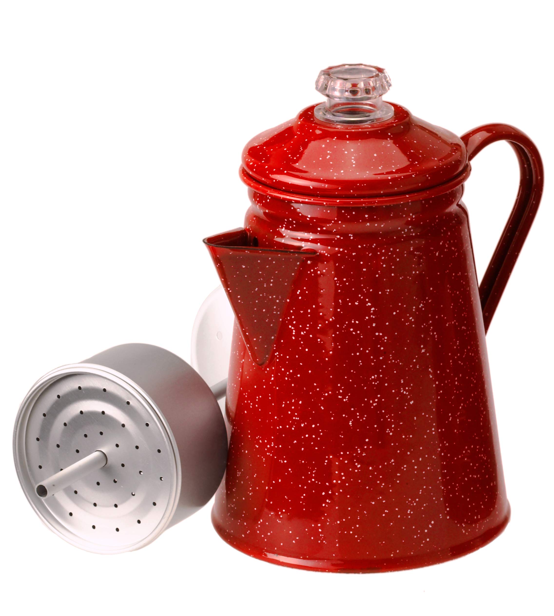 GSI Outdoors Percolator Coffee Pot | Enamelware Campfire Coffee Boiler Kettle for Outdoor Camping Cookware, Cabin, RV, Kitchen, Hunting & Backpacking