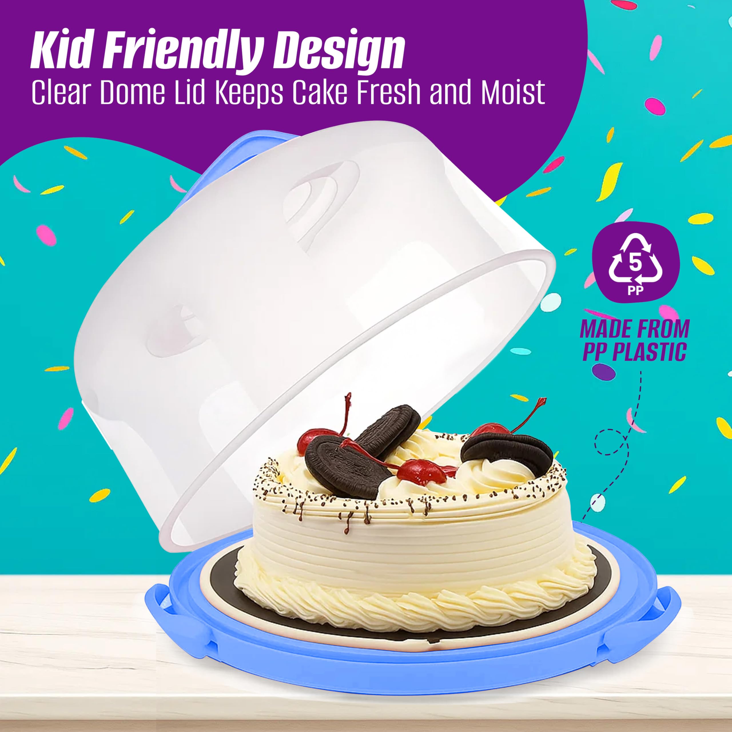 Perlli Kids Cake & Cupcake Baking Set – 51 Pieces Real Utensils & Decorating Kit with Carrier Safe Baking Supplies Gift for Junior Chefs Girls & Boys (Blue)