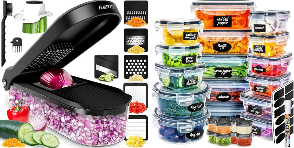 fullstar Bundle: Compact Chopper and 50pc Food Containers