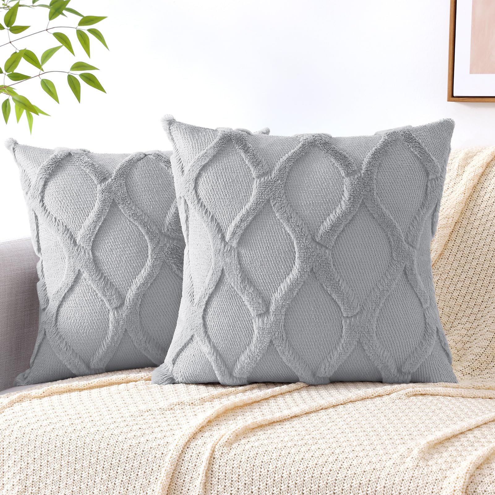 Faux Fur Throw Pillow Covers