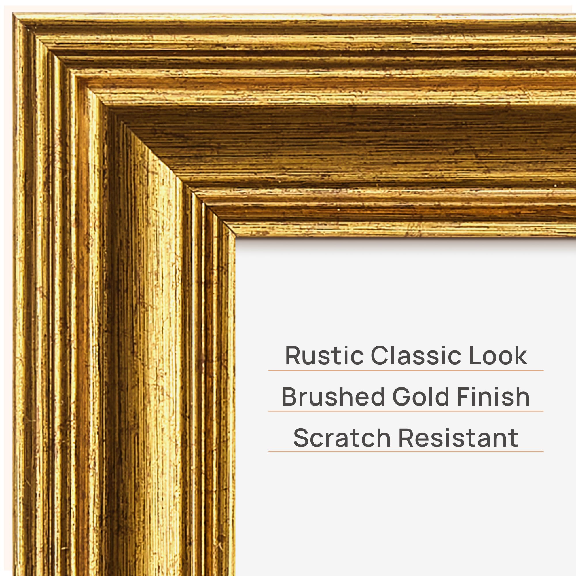 upsimples Vintage 8x10 Picture Frame, Antique Gold Frames Display 5x7 with Mat or 8 x 10 Without for Wall or Tabletop Decor, 1pack
