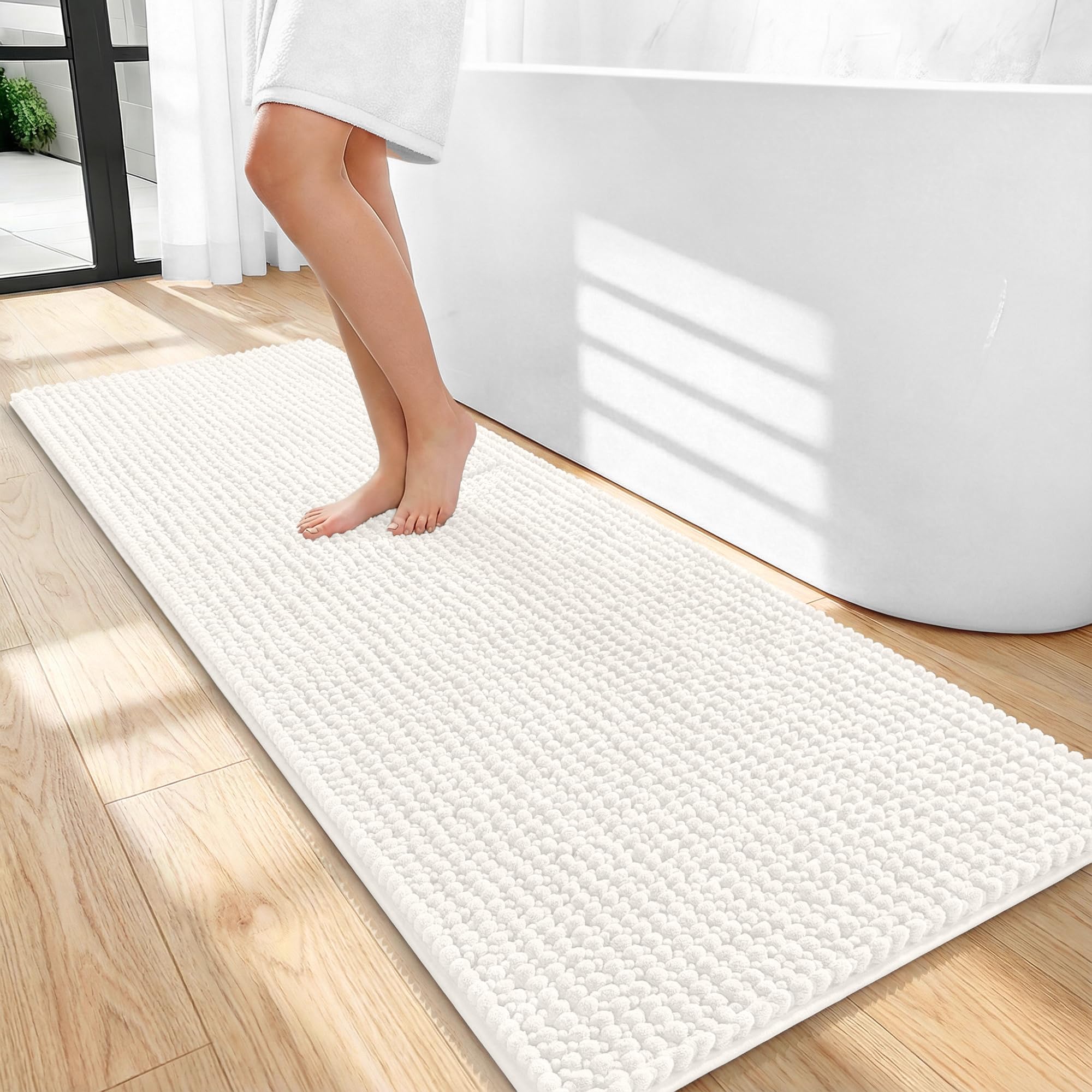 OLANLY Thick Bathroom Rugs 30x20, Extra Soft Absorbent Chenille Bath Rugs, Rubber Backing, Machine Wash Dry, Bath Mats for Bathroom Floor, Tub and Shower, Home Decor Accessories, Grey