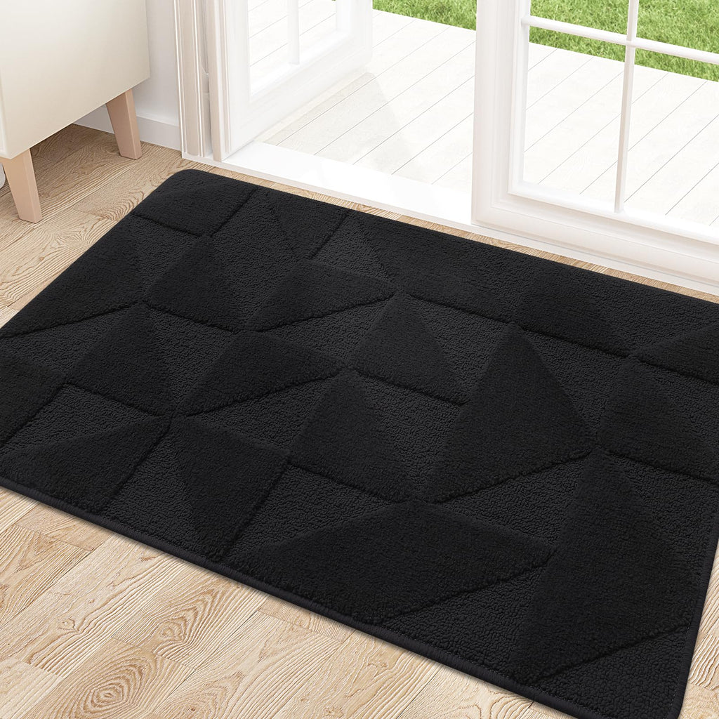 OLANLY Door Mats Indoor, Non-Slip, Absorbent, Dirt Resist, Entrance Washable Mat, Low-Profile Inside Entry Doormat for Entryway (32x20 inches, Grey)