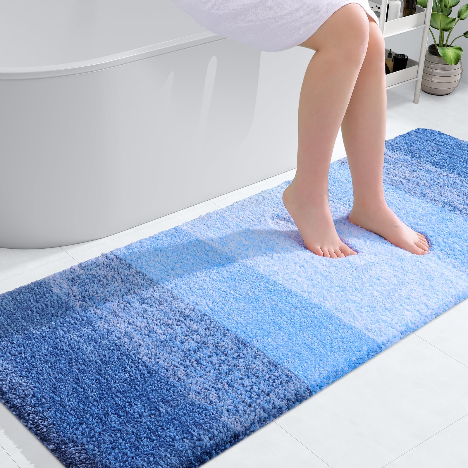 OLANLY Bathroom Rugs Mat 30x20, Extra Soft Absorbent Microfiber Bath Rugs, Rubber Backing, Quick Dry, Machine Washable Bath Mats for Bathroom Floor, Tub and Shower, Home Decor Accessories, Grey