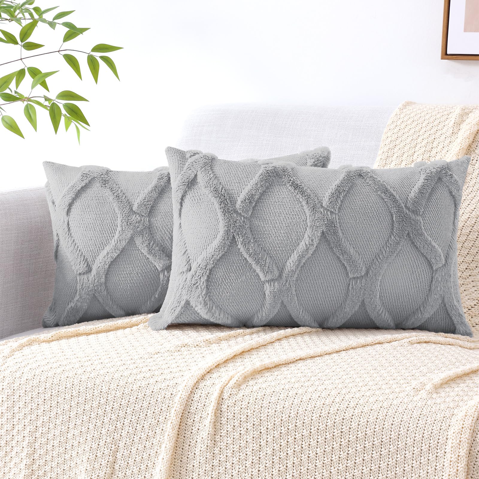 Faux Fur Throw Pillow Covers