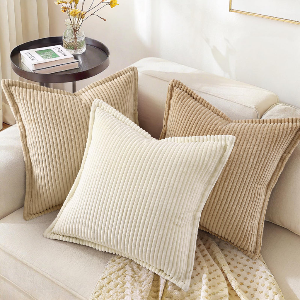 Cream White Throw Pillow Covers
