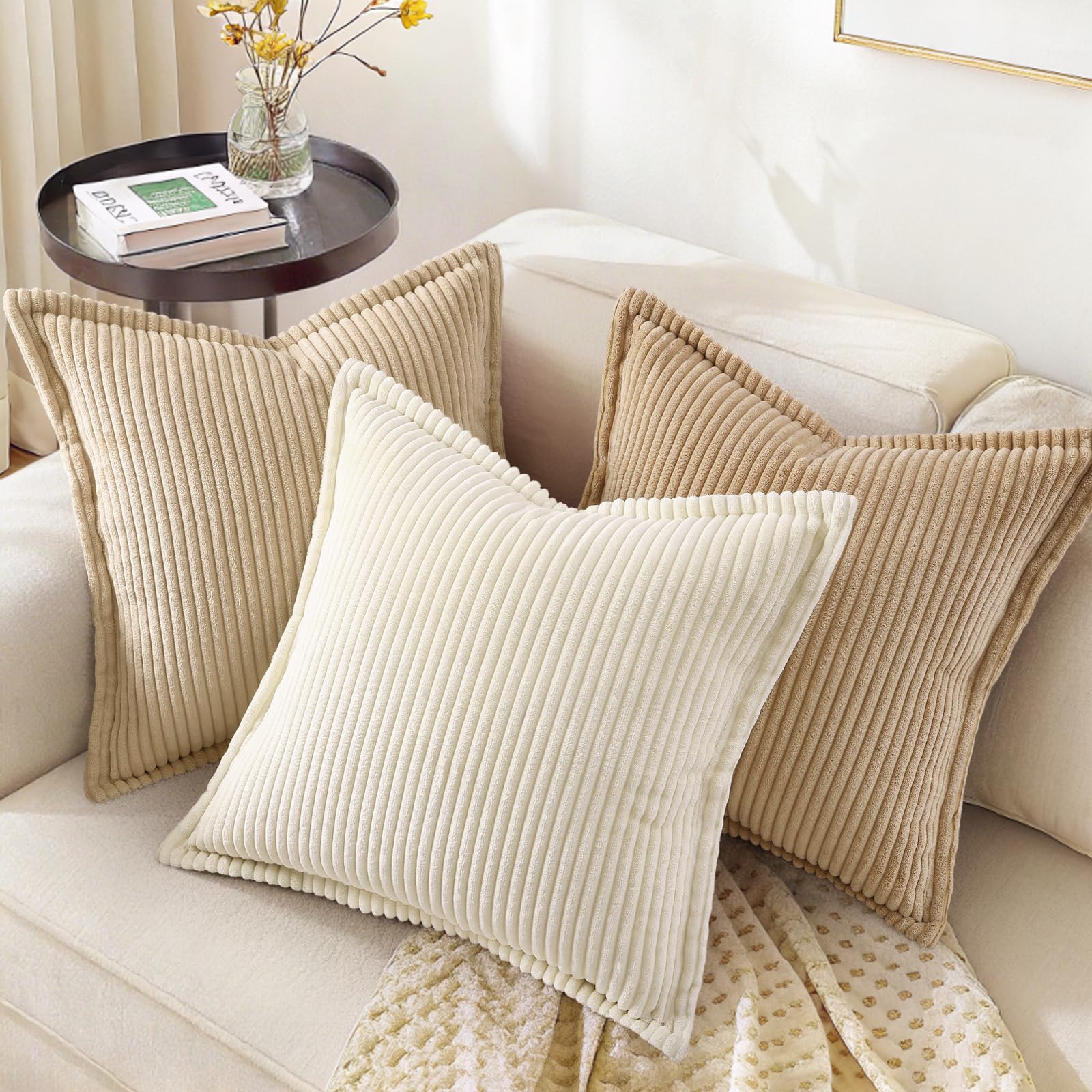 Cream White Throw Pillow Covers