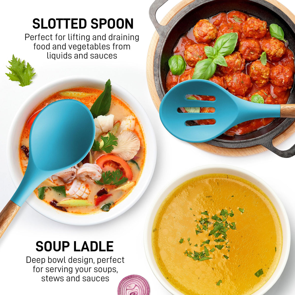 Zulay Kitchen 5 Piece Silicone Utensil Set