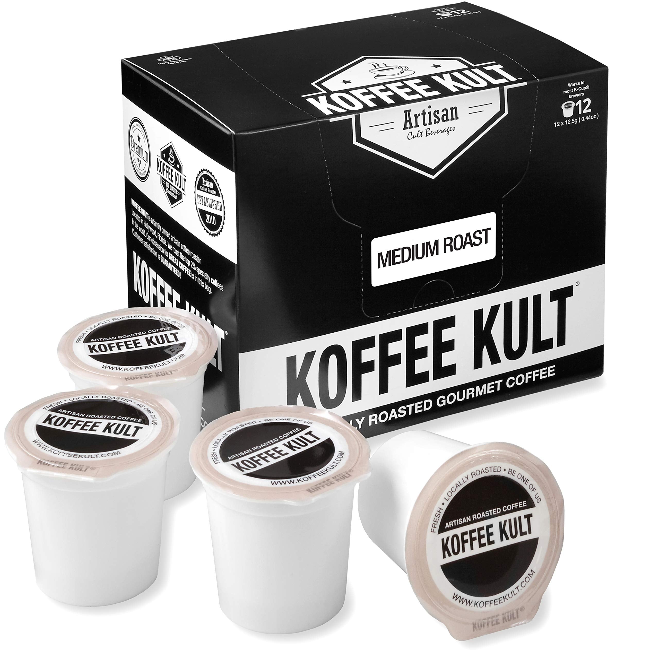 Koffee Kult Premium Dark Roast Coffee Single Serve coffee cups in pods for K-Cup 12 count