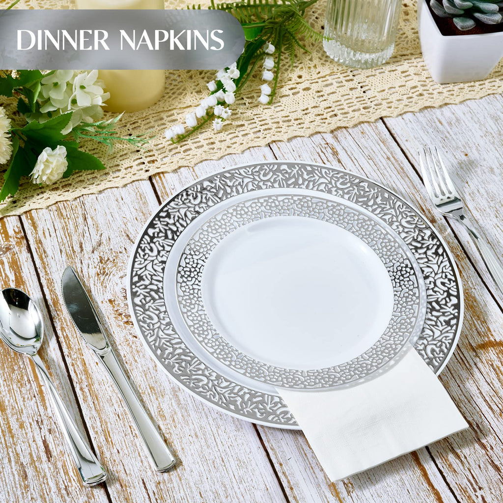 Vplus 600 Pack Paper Napkins Guest Towels Disposable Premium Quality 3-ply Dinner Napkins Disposable Soft, Absorbent, for Kitchen, Wedding, Parties, Dinners or Events(Gold)