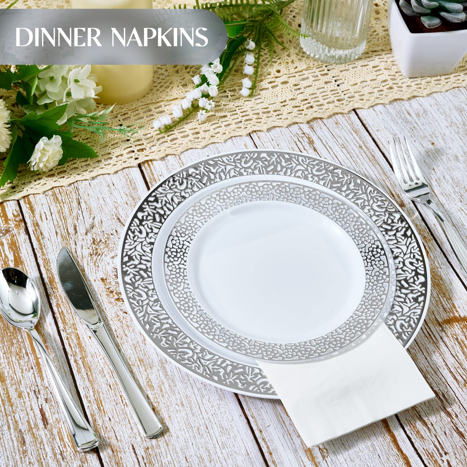 Vplus 600 Pack Paper Napkins Guest Towels Disposable Premium Quality 3-ply Dinner Napkins Disposable Soft, Absorbent, for Kitchen, Wedding, Parties, Dinners or Events(Gold)
